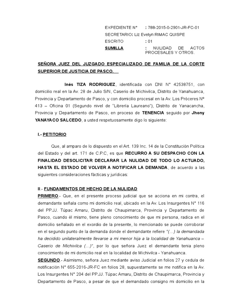 Nulidad por indebida notificación jurisprudencia