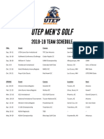 Golf UTEP Schedule