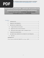 A CIENTÍFICA - quadro resumo para auxiliar a definição da pergunta de pesquisa