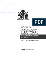3.- MÓDULO DE FORMACIÓN ELECTORAL PARA ORGANIZACIONES POLÍTICAS ELECCIONES GENERALES 2016