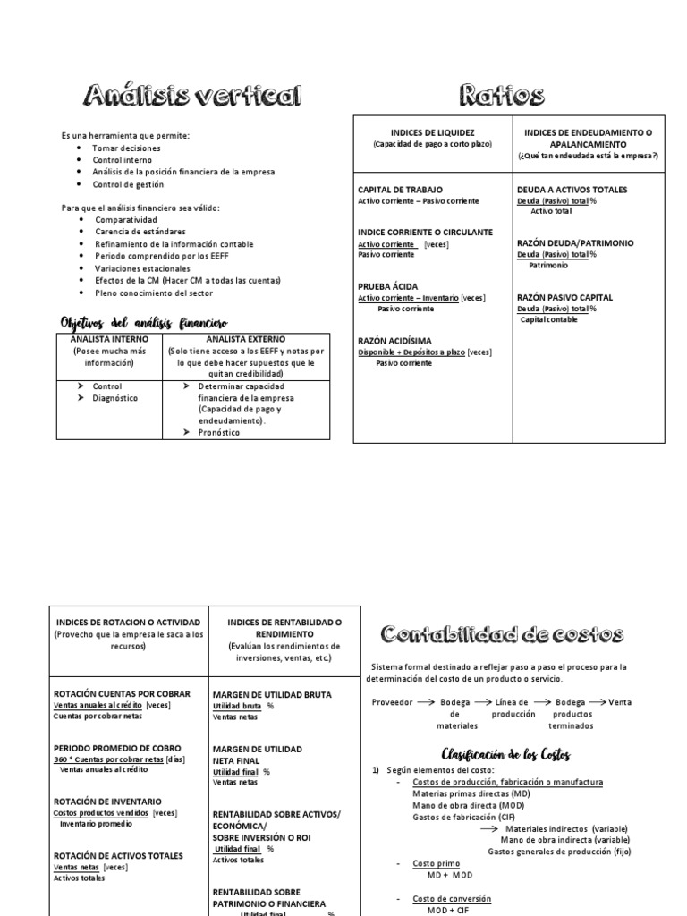 Análisis Financiero y Costos Empresariales | PDF | Costo | Inventario
