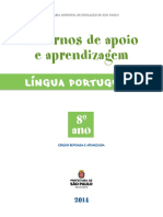 Cadernos de apoio de Língua Portuguesa do 8o ano