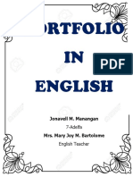 Portfolio IN English: Jonavell M. Manangan