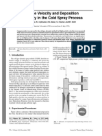 Particle Velocity and Deposition Efficiency in The Cold Spray Process