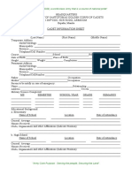UST NSTP-ROTC - Cadet Info Sheet