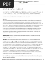 Breve Histórico Da Abordagem Gramatical e Seus Matizes No Ensino de Línguas No Brasil PDF