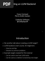 Building An LLVM Backend