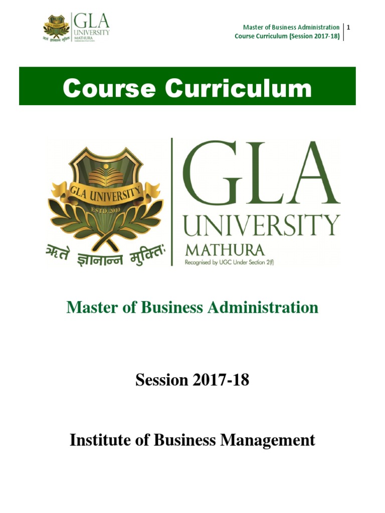Course Curriculum: Master of Business Administration | PDF | Master Of ...