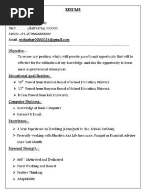 Simple Resume