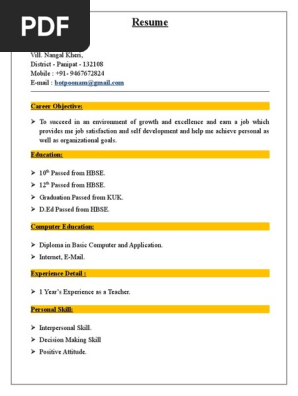 Simple Resume