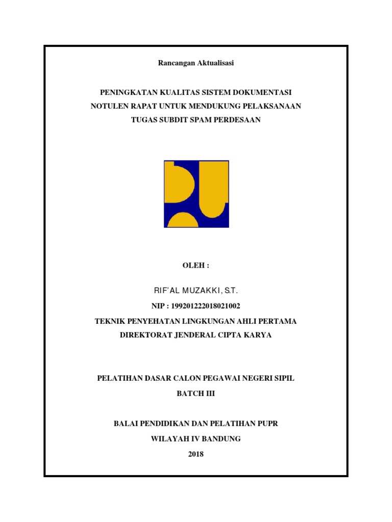 Draft Laporan Rancangan Aktualisasi Pdf