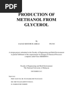 Production of Methanol From Glycerol