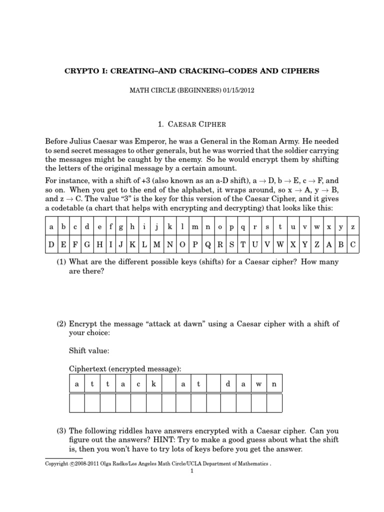Creating and Cracking Codes and Ciphers | PDF | Cipher | Cryptography
