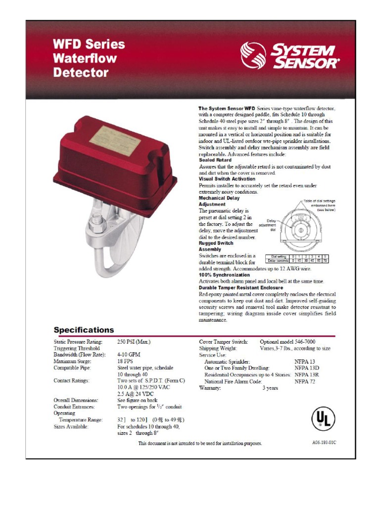 Water Flow Detector (System Sensor) PDF