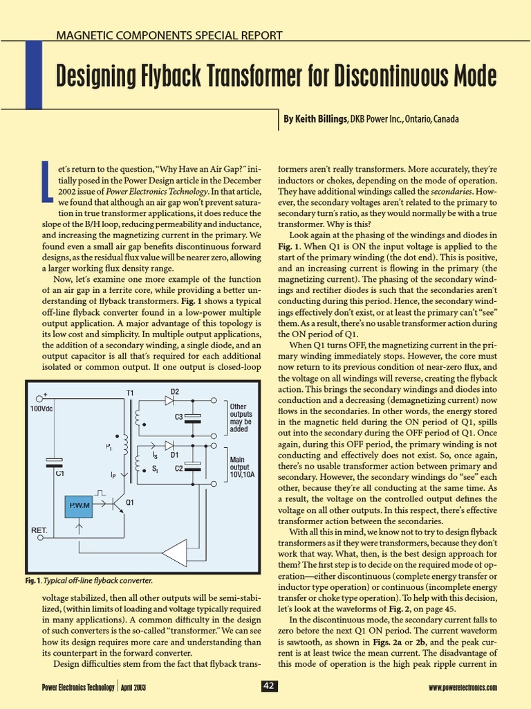 Designing Flyback Transformers in DCM | PDF | Transformer | Inductance