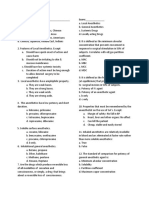 Local Anesthetics Scorecard