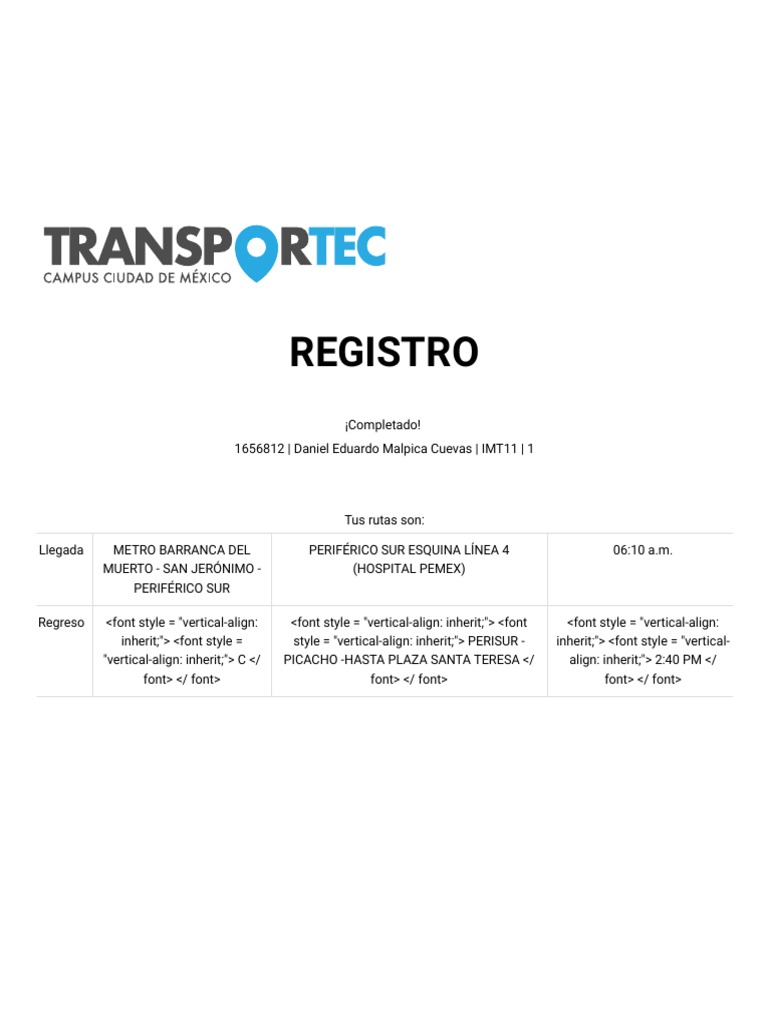 Transportec - TVR | PDF
