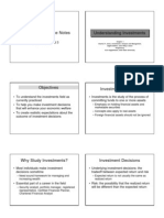 FIN221: Lecture One Notes Understanding Investments