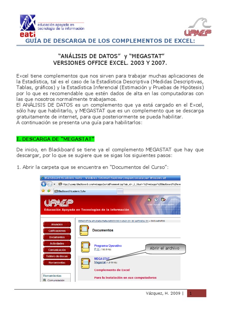 Guía de Descarga de Megastat | PDF | Archivo de computadora | Microsoft ...