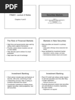 FIN221: Lecture 2 Notes Securities Markets: - Initial Public Offerings Versus Seasoned New Issues