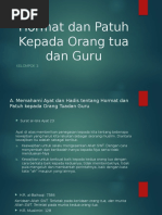 Hormat Dan Patuh Kepada Orang Tua Dan Guru