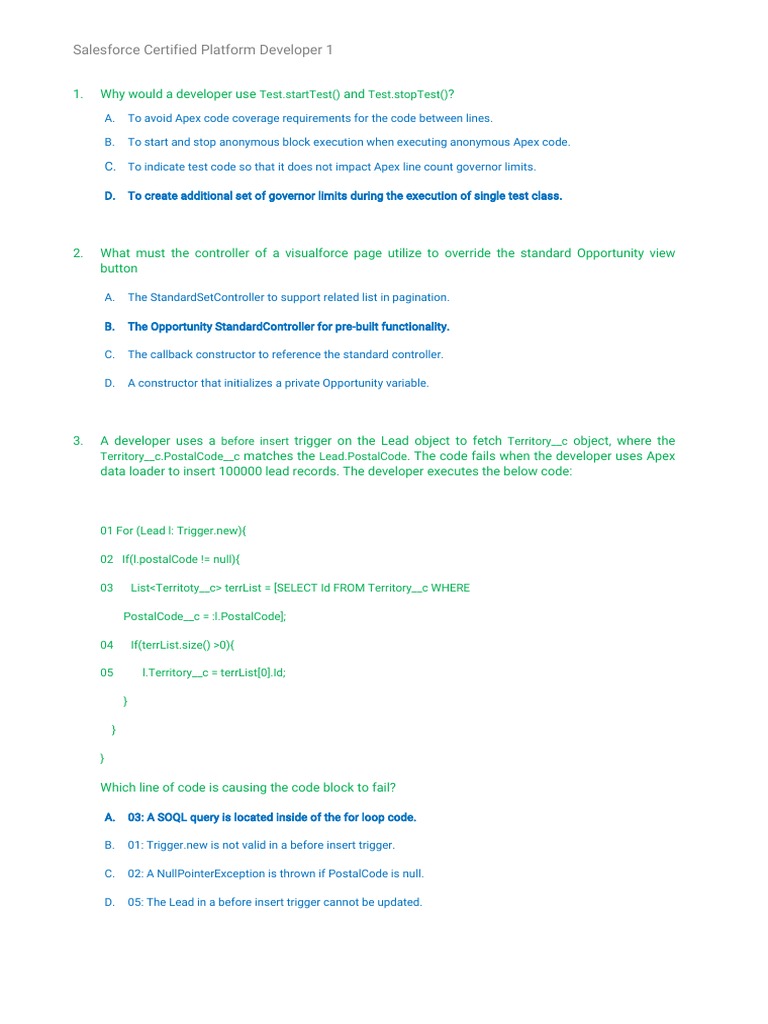 Salesforce Platform 1 | PDF