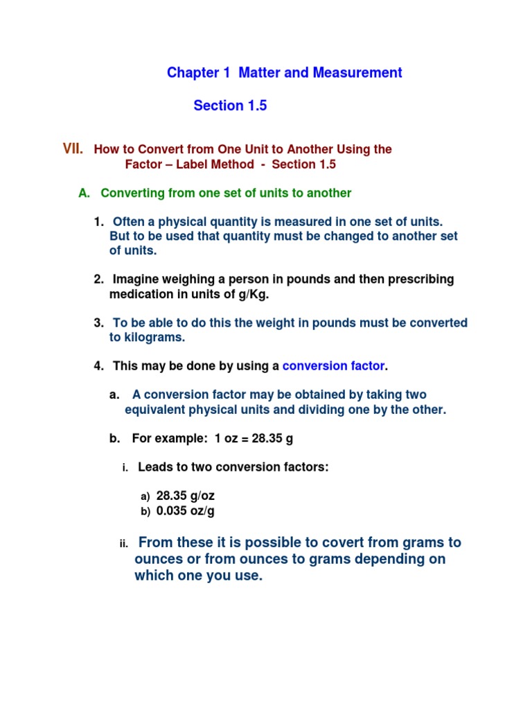 Unit Conversion Using Factor-Label Method | PDF