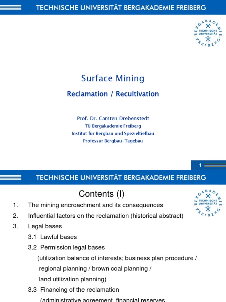 Surface Mining Reclamation Strategies | PDF | Surface Mining | Mining