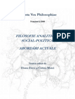 Vox Philosophiae, Filosofie Analitică Și Social-Politică. Abordări Actuale