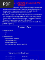 Mathematical Functions, Characters and Strings