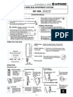Two-Wire Bus Apartment System: Operation Manual Precautions Warning