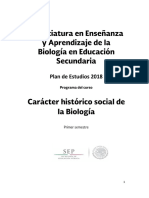 Carácter Histórico Social de La Biología PDF