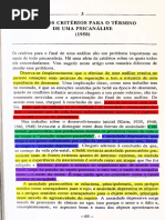 Sobre Os Criterios Para o Termino de Uma Psicanalise Melanie Klein