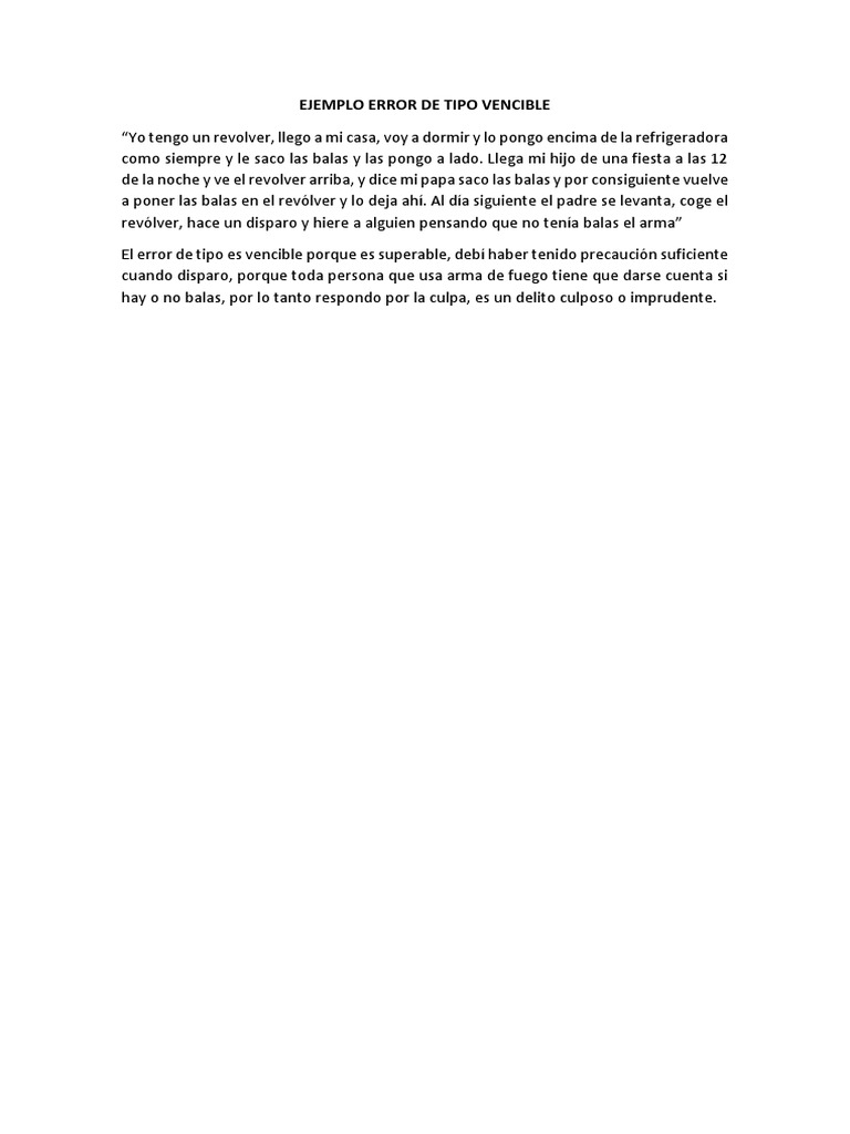 Ejemplo Error De Tipo Vencible Pdf