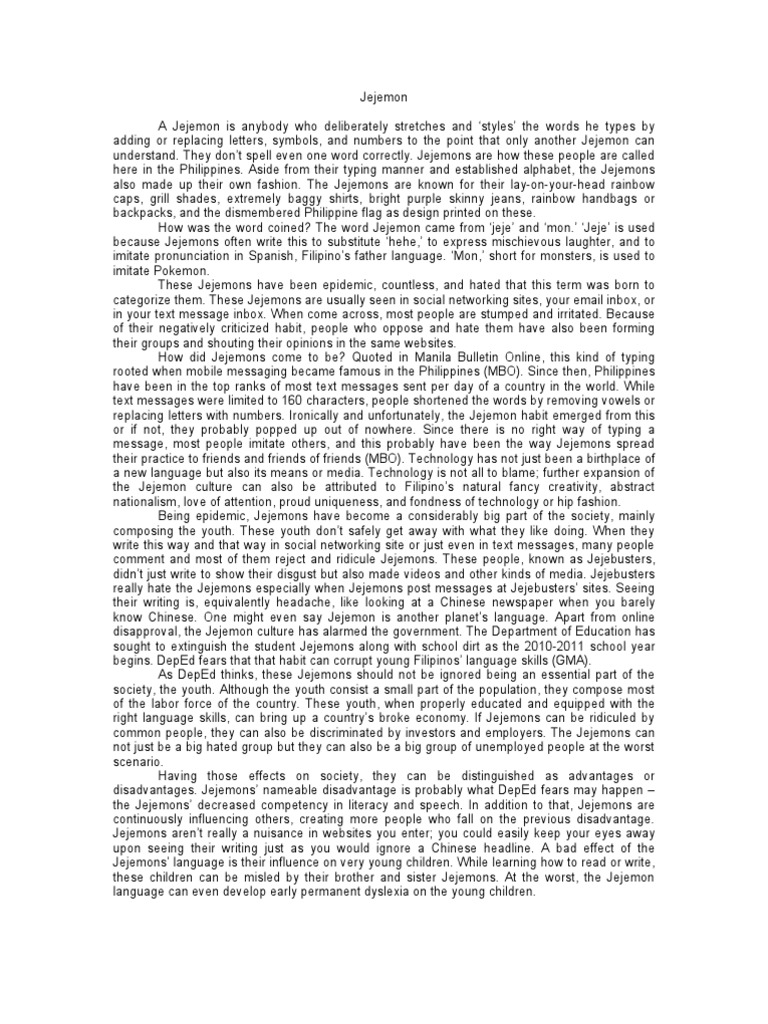 Essay on jejemon 02 picture