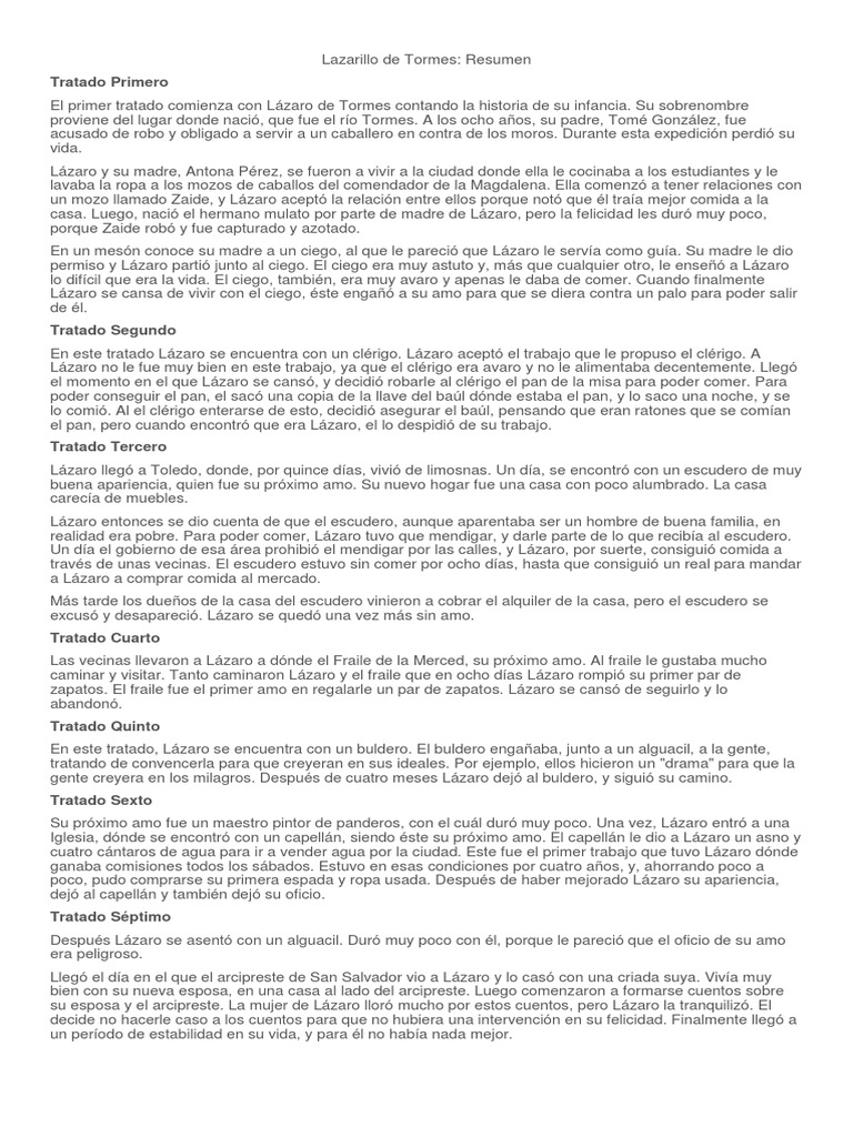 Lazarillo de Tormes | PDF
