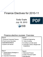 Finance Electives For 2010-11: Sudip Gupta July 19, 2010
