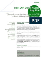 Lundquist CSR Online Awards Italy 2010 Executive Summary