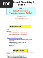 Medicinal Chemistry I 1435h: Drug Structure & Pharmacological Activity