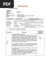 Sesión de aprendizaje de Religión