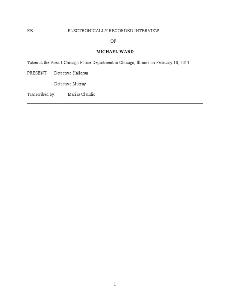 Michael Ward Interrogation Transcript | PDF