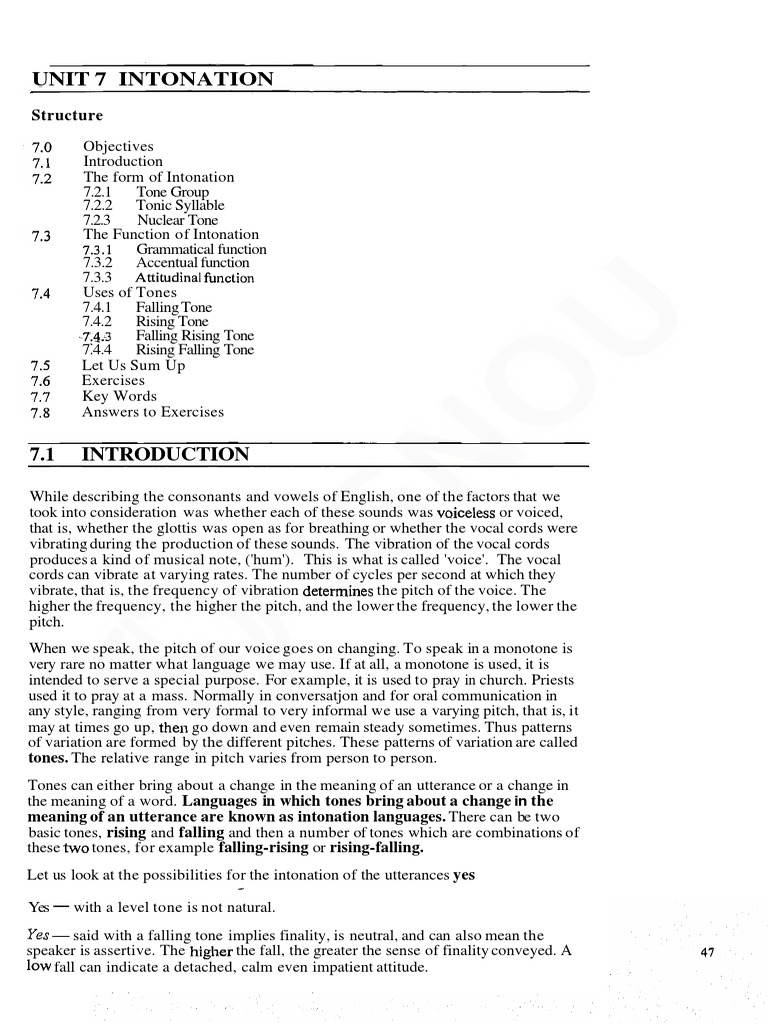 Understanding English Intonation Patterns | PDF | Tone (Linguistics ...