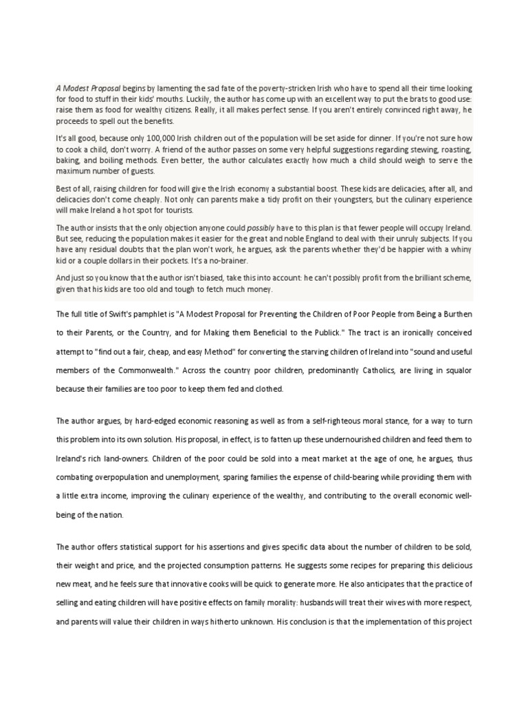A Modest Proposal | PDF
