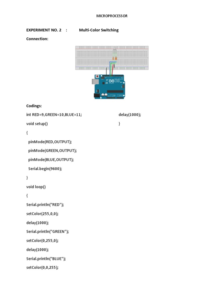 Multi-Color LED Switching Code | PDF