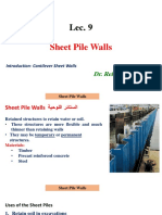Sheet Pile Walls: Dr. Rehab El Badawy