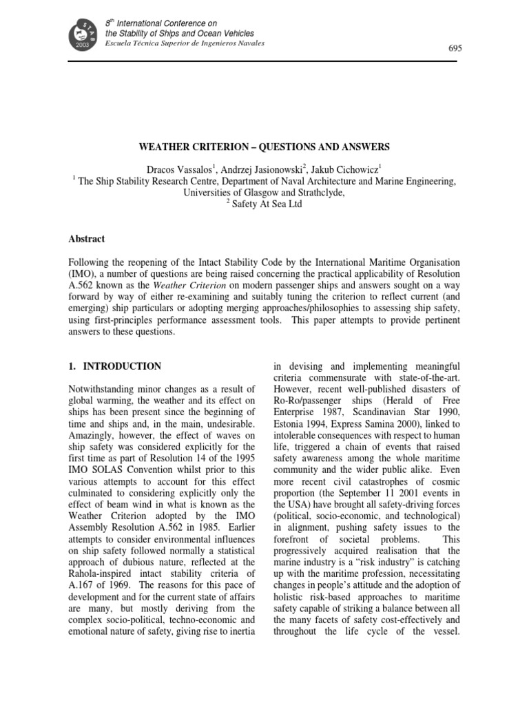Weather Criterion Explained PDF | PDF | Turbulence | Ships