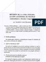 Impugnacion - Revision Cosa Juzgada Accion Autonoma Nulidad - Alberto Luis Maurino