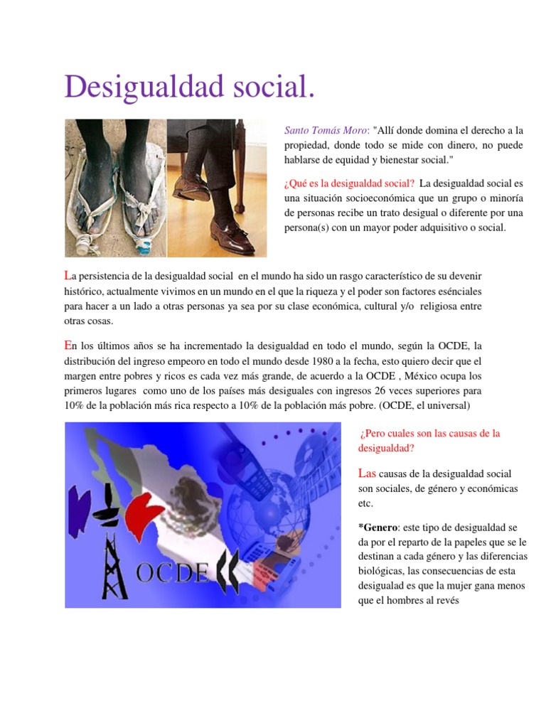 Causas y Consecuencias de la Desigualdad Social | PDF | Desigualdad ...