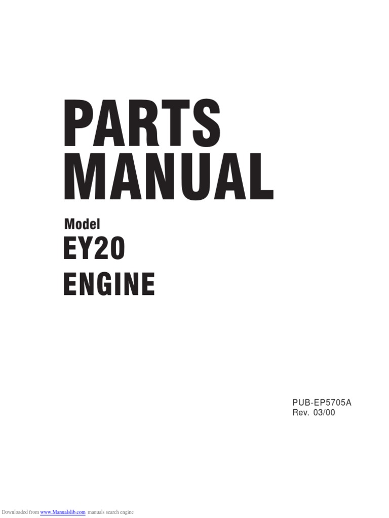 EY20 Service Manual | PDF | Piston | Screw