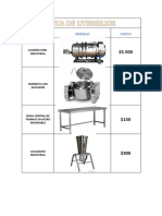 Lista de Utensilios